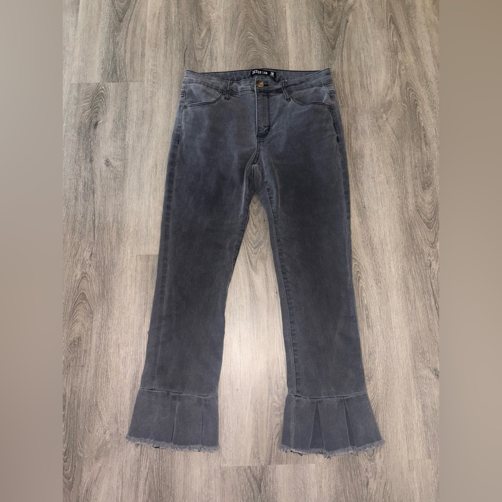 Design Lab | Black Washed Out Pleated Denim